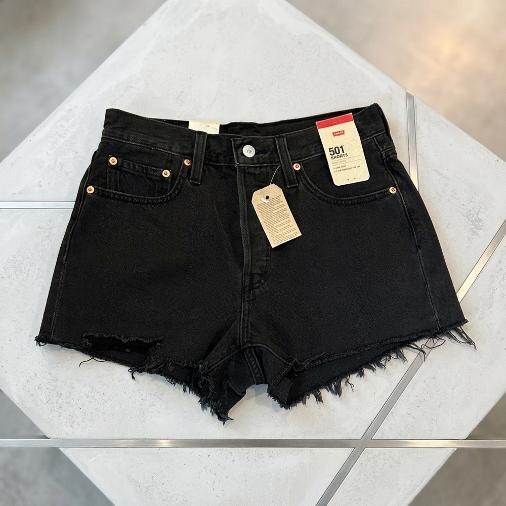 Levi's Black 501 High-Rise Denim Shorts